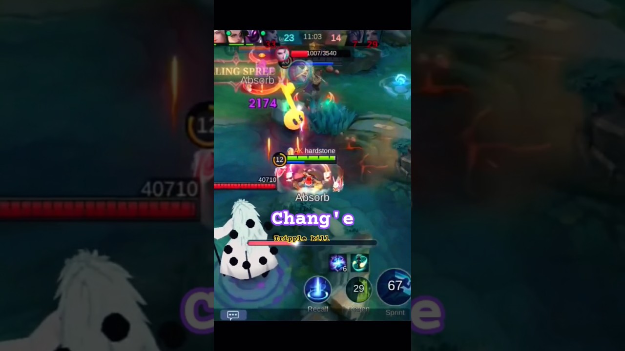 Chang'e tripple kill ultimate #mobilelegends #mlbb #hardstonegaming #mlbbgameplay #mlbbshorts #viral