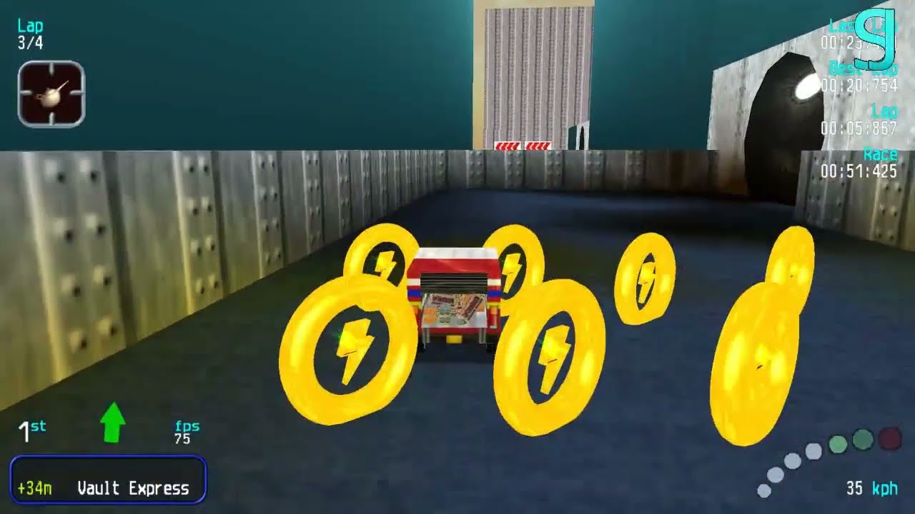 4 Lap Race at Port Blue Hard R with an Vault Express car
