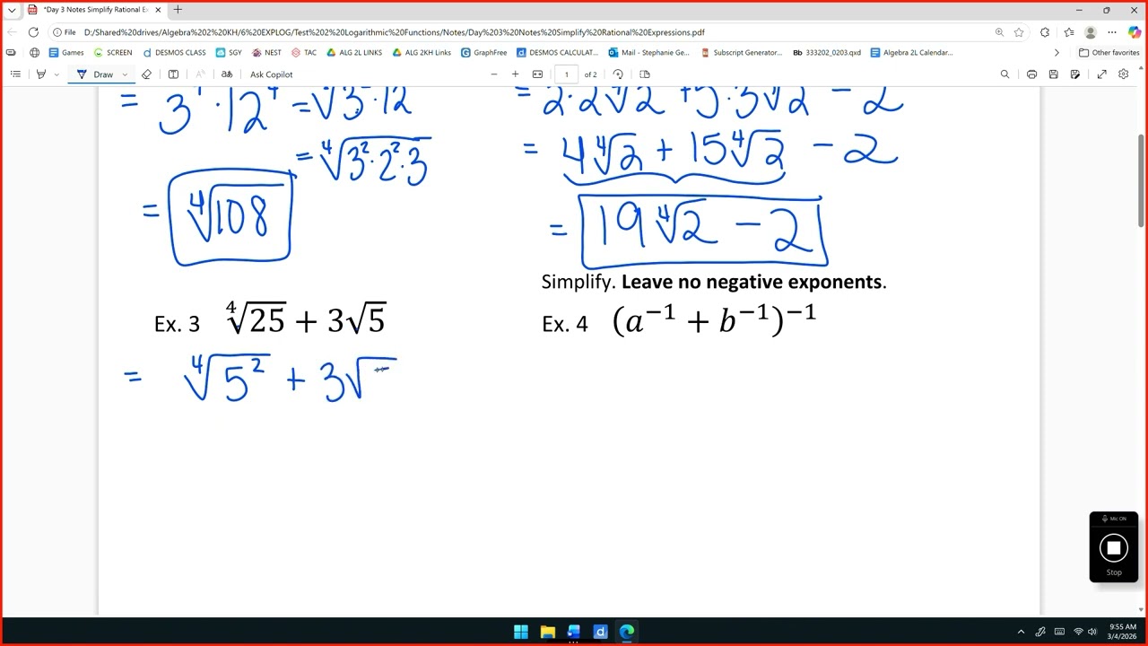Simplify Rational Exponent Expressions K