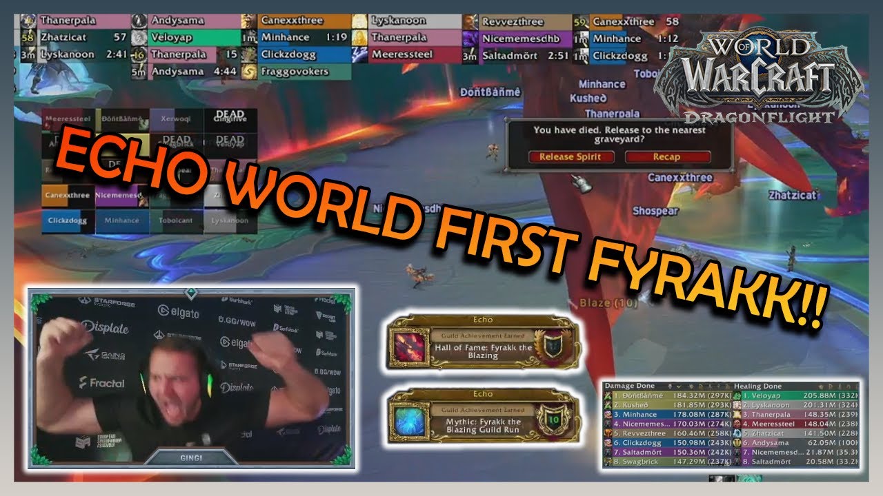 ECHO KILLS FYRAKK MYTHIC | WORLD 1ST 9/9M | Daily WoW Moments #13 | #worldofwarcraft