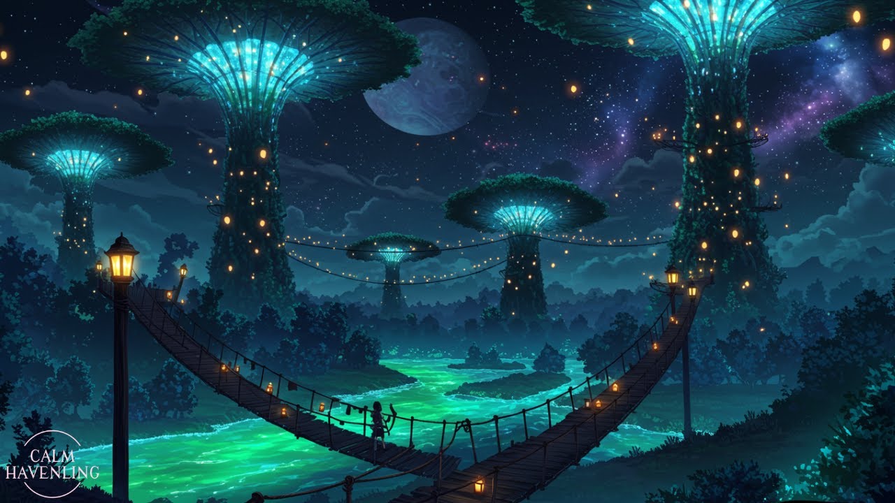 Tranquil Nighttime Oasis | Gentle Piano Music for Study & Relaxation