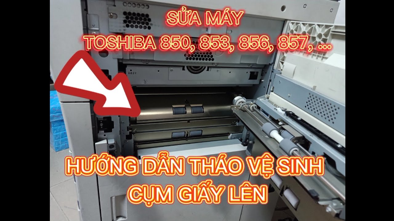 Tháo vệ sinh cụm giấy lên vào Drum máy toshiba khi bột giấy và mực rơi vãi nhiều | Miên Ricoh