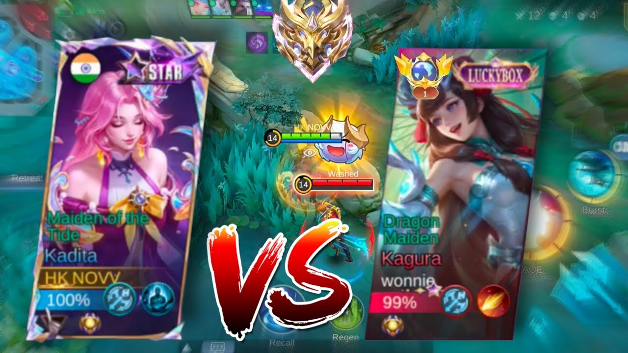 MOBA GAMEPLAY IN (HINDI) MIDLAND KADITA MAGE AGAINST GLOBAL KAGURA☠️ INSTENT MATCH #mobilelegends