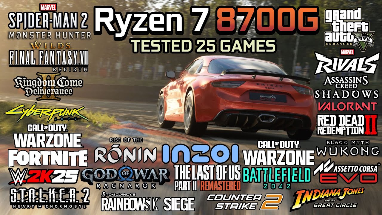 Ryzen 7 8700G in 2025 : Test in 25 Games - Gaming Test in early 2025