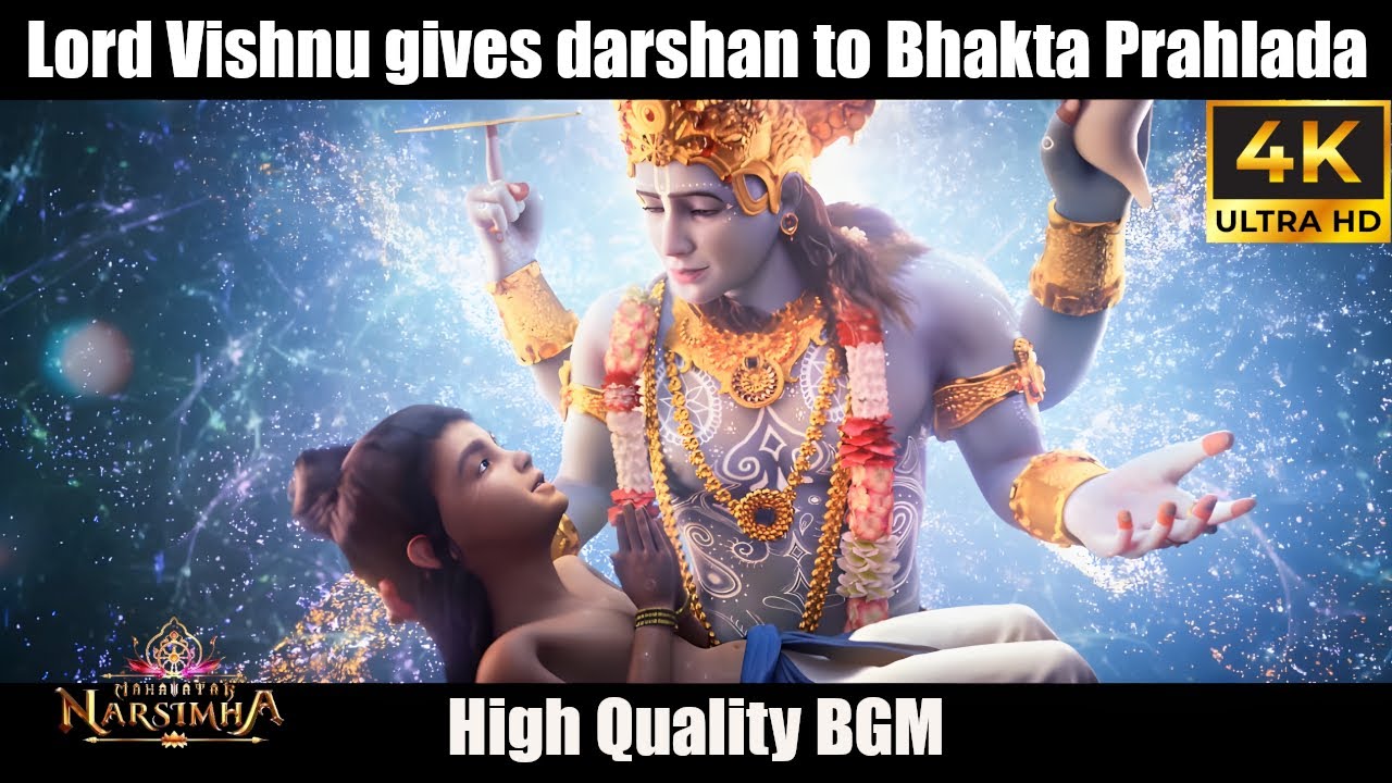 Lord Vishnu gives darshan to Bhakta Prahlada - BGM | Mahavatar Narasimha  | Sam CS | 4K