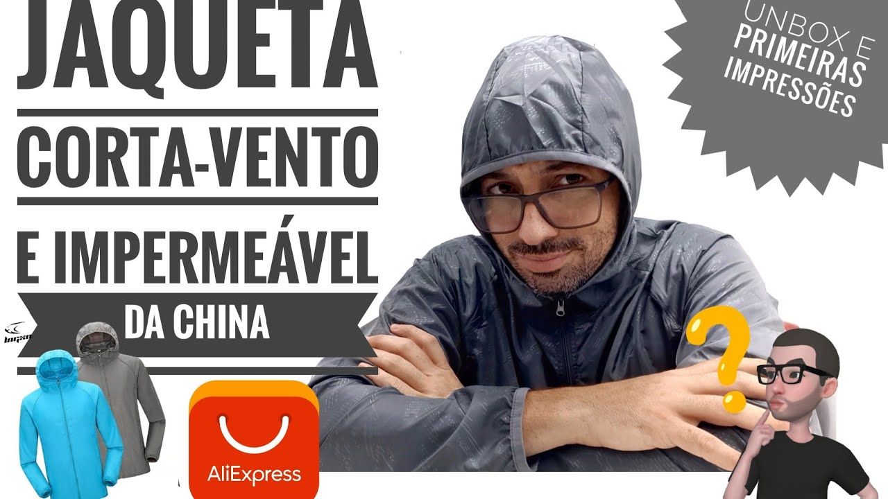 Jaqueta Corta-vento e imperme&aacute;vel da China por menos de 50 Reais ?(Unbox e primeiras impress&otilde;es)