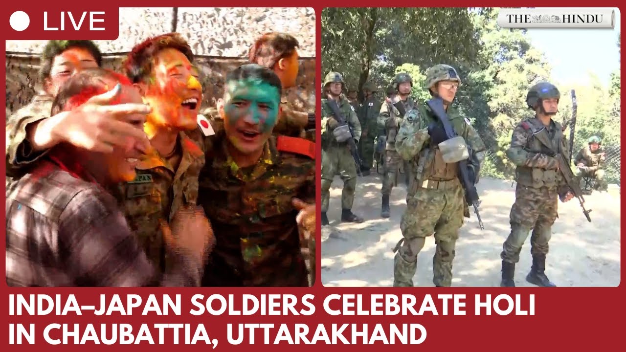 India–Japan ‘Dharma Guardian’ soldiers celebrate Holi in Chaubattia, Uttarakhand