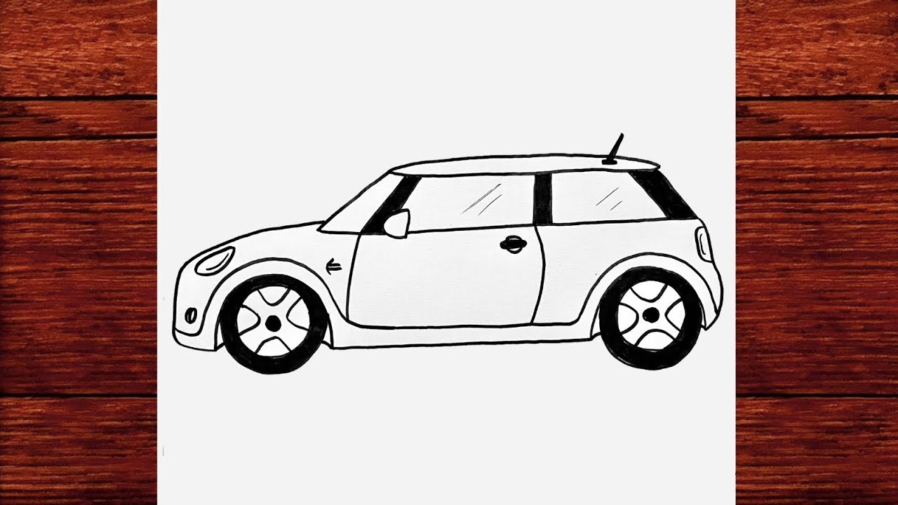 ‏How to Draw Mini Cooper Sports Car - Easy Cars Drawing - Mini Cooper Araba Çizimi Nasıl Çizilir