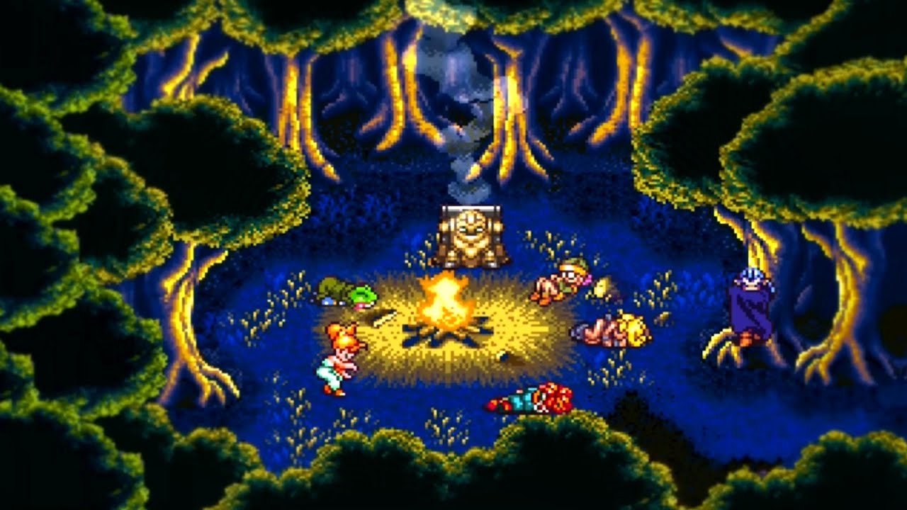 Chrono Trigger Ambience & Music | Campfire Scene (End of Time) | Live Wallpaper Work/Study/Sleep
