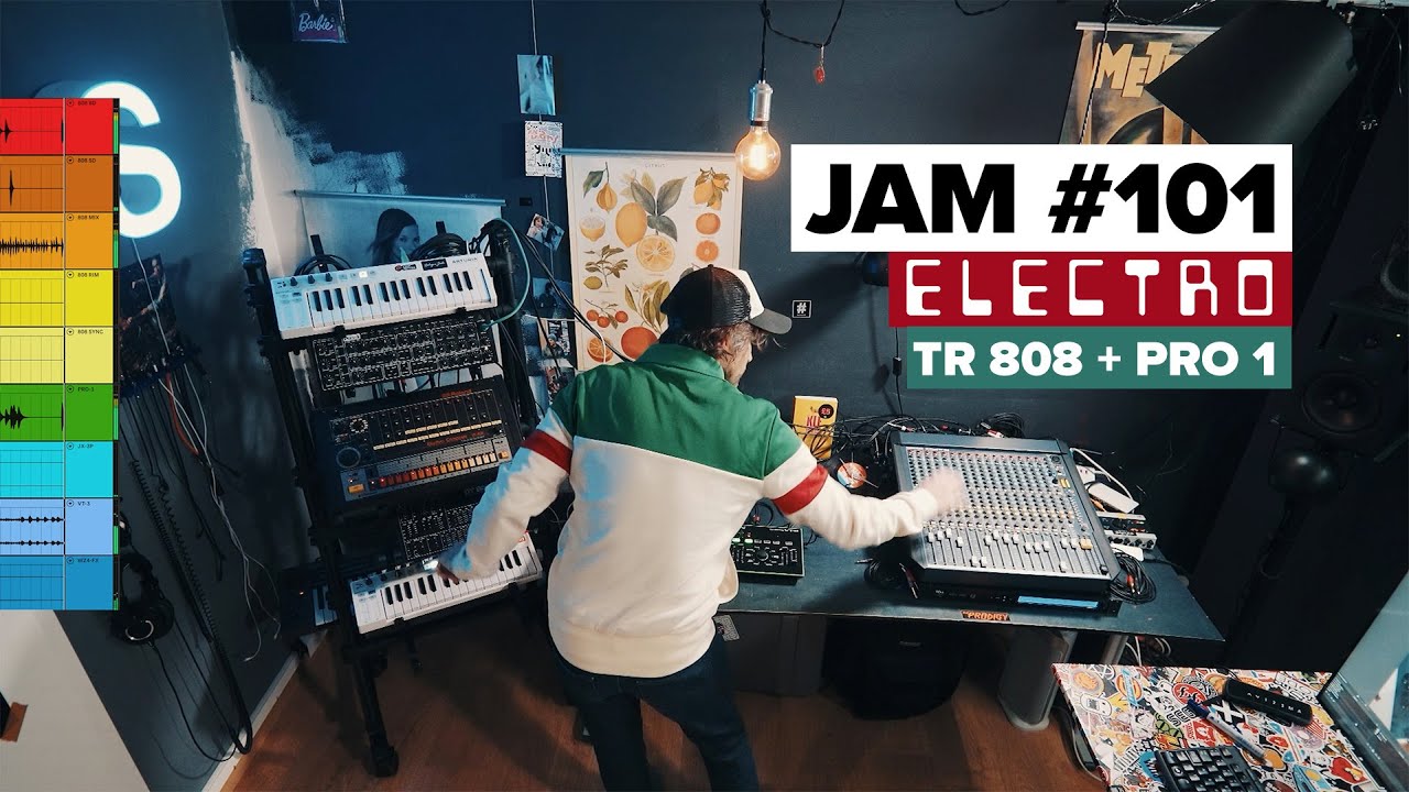 Jam 101 #Electro Funk on Roland TR 808 and Behringer Pro 1 and Roland VT 3