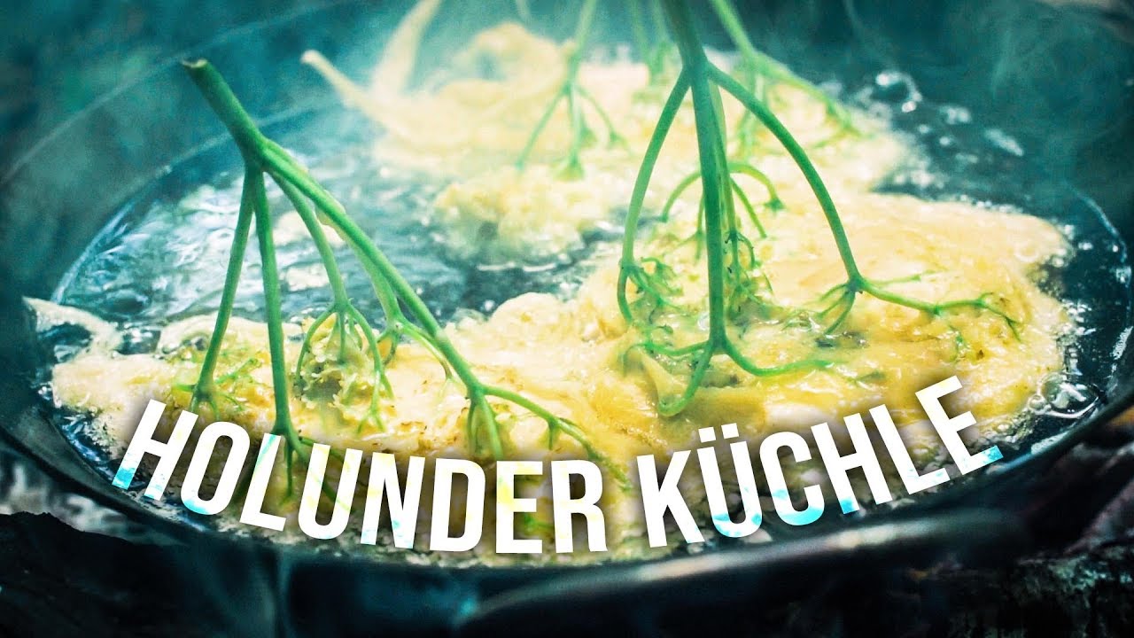 Knusprige HOLUNDER-KÜCHLE über dem FEUER gebacken