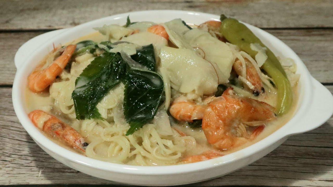 Ginataang Labong (Bamboo Shoots) With Saluyot And Shrimps