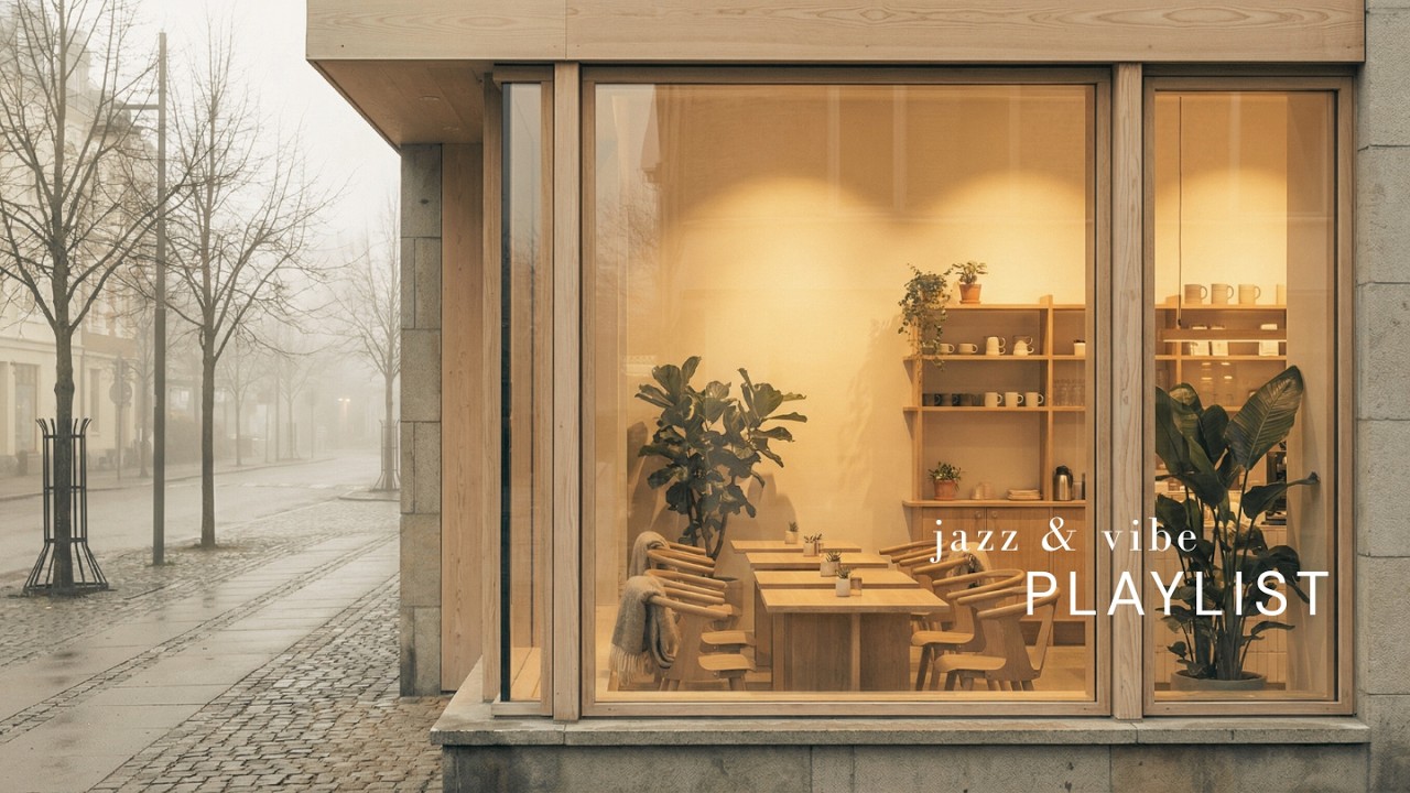 Playlist │ Cozy Morning Café Music for Foggy Streets ☕ Warm Jazz to Start the Day Slow