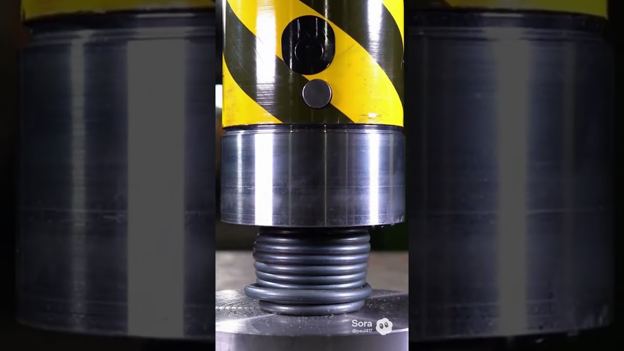 A 1-Ton Hydraulic Press vs a Giant Industrial Steel Spring!!!