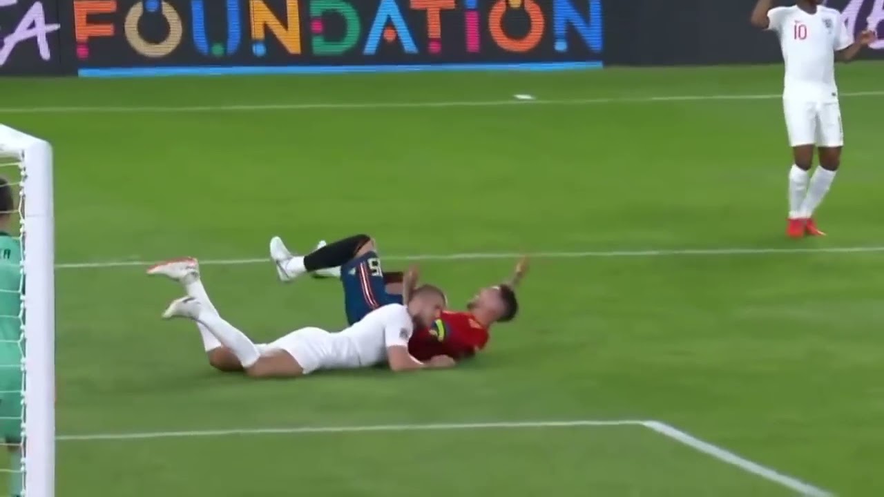 Eric Dier tackle on Sergio Ramos, England vs Spain International
