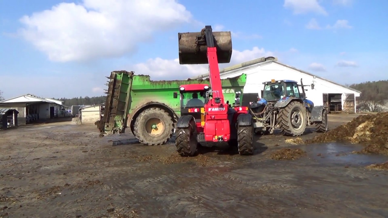 Muck Spreading - Tractors in action + Manitou MT 634