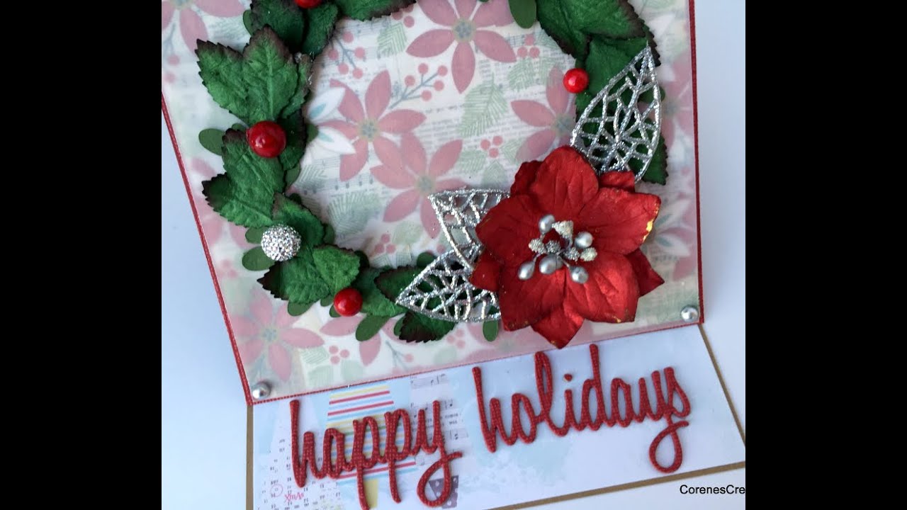 Christmas Wreath Card~Wild Orchid Crafts