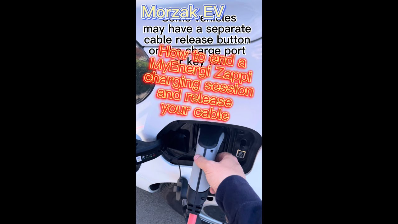 Как завершить сеанс зарядки #zappi и отсоединить кабель #shorts #evchargers #stopburningstuff