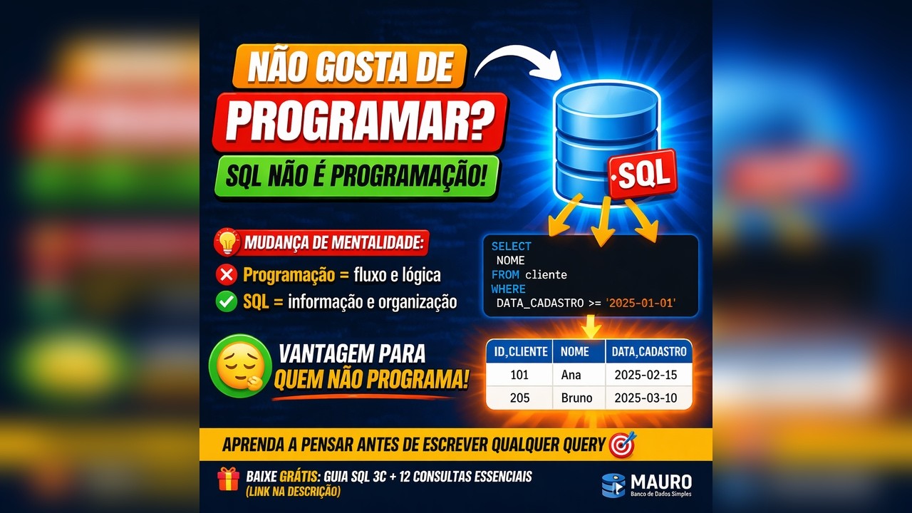 Não gosta de programar? Então SQL é pra você.