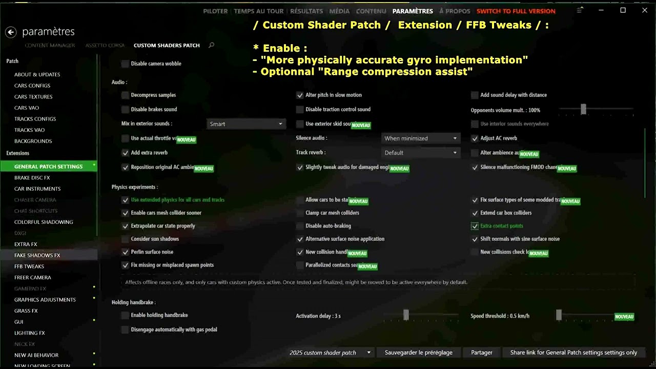 Assetto Corsa  Setting FFB in the Content Manager