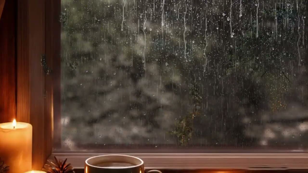 Overthinking at Night? 🌧️ Heavy Rain on Window Will Calm You