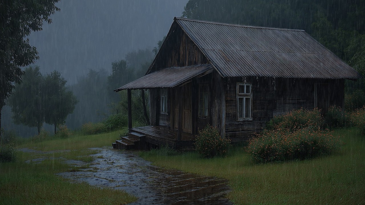 Heavy Rainstorm Sounds Through the Night for Deep Sleep and Anxiety Relief