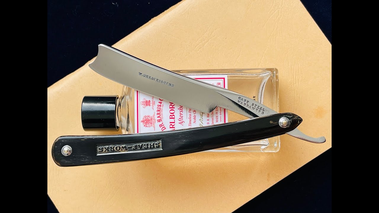SOLD straight razor presentation Wm. Greaves & Sons lates 1820`s Sheaf Works  Spanish nose