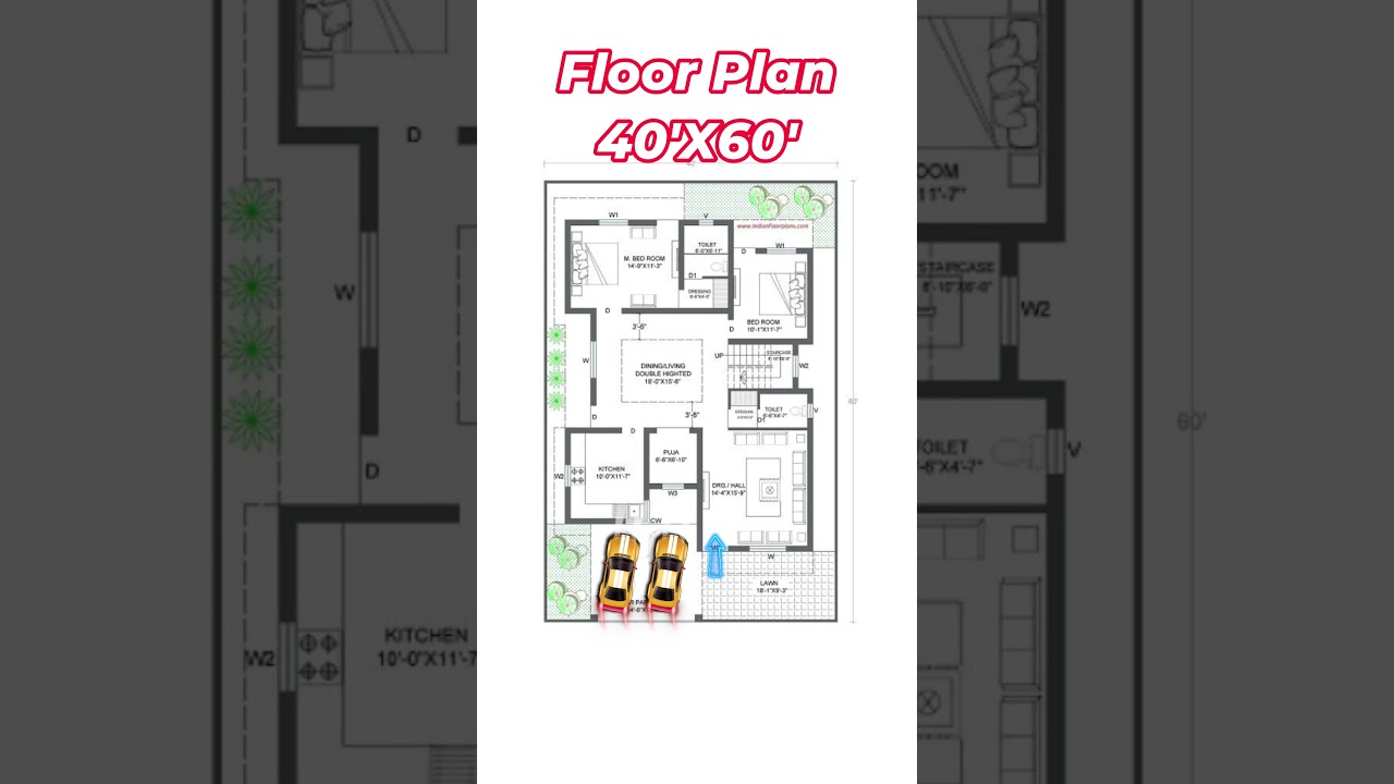 40 X 60 HOUSE PLAN, 40 BY 60 HOME PLAN#shorts #homedesign #gharkanaksha #trendingshorts #housedesign