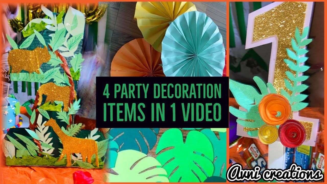 Jungle safari birthday theme decoration diy /Jungle theme Birthday decoration ideas at home