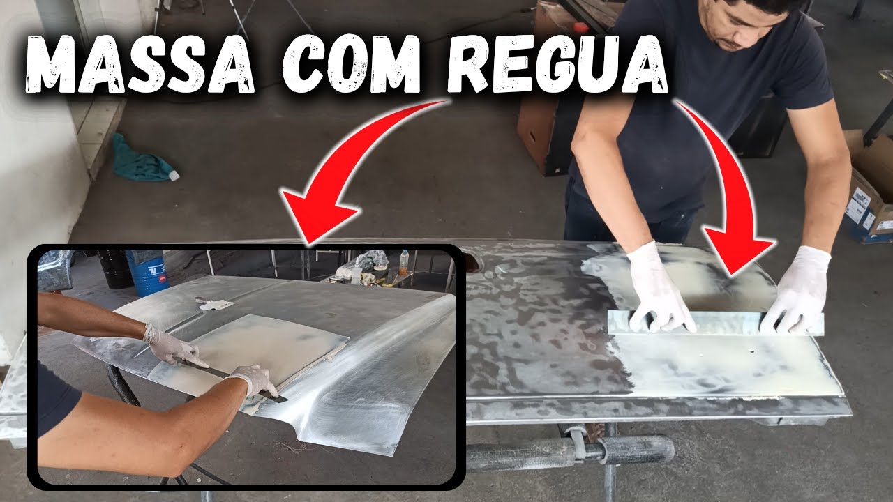 A SAGA DA F-250 | Como passa a massa no carro aplicando com a REGUA e como usar TACO lixador grande