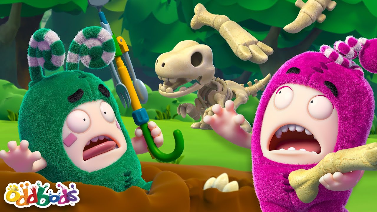 Dinosaur Skeleton Showdown! | 1 HOUR | Oddbods Full Episode Compilation! | Funny Cartoons for Kids