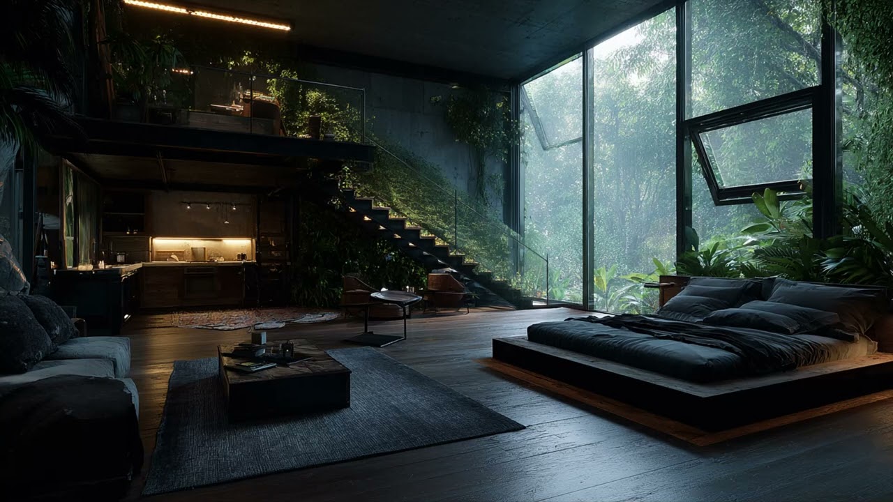 Peaceful Rainy Mountain Night 🌧️ Heavy Rain Bedroom Sounds for Deep Sleep