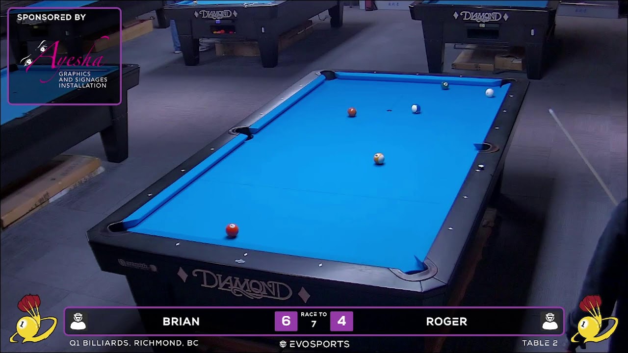 BRIAN vs ROGER - Q1 BILLIARDS - TABLE 2 | EvoSports