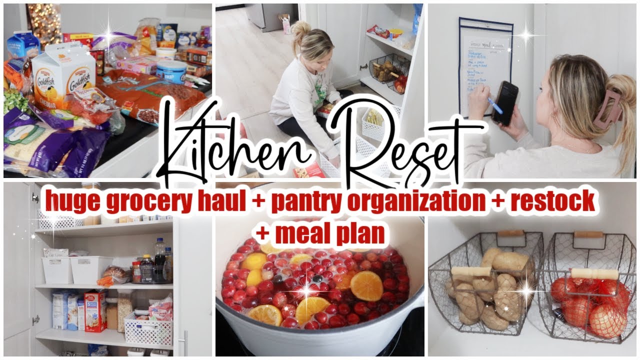 ✨ EXTREME KITCHEN RESET + PANTRY ORGANIZATION // grocery haul + meal plan // Sunday Reset