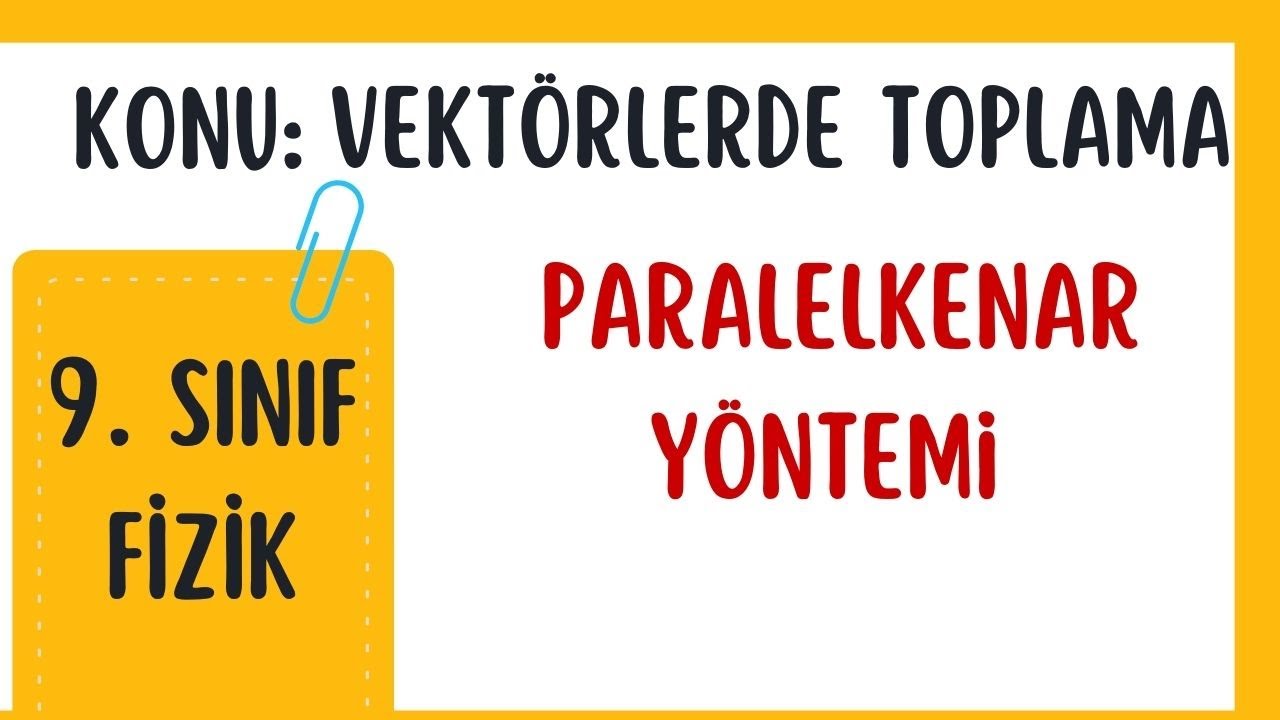 VEKTÖRLERDE TOPLAMA | PARALELKENAR YÖNTEMİ | 9. Sınıf Fizik Konu Anlatım