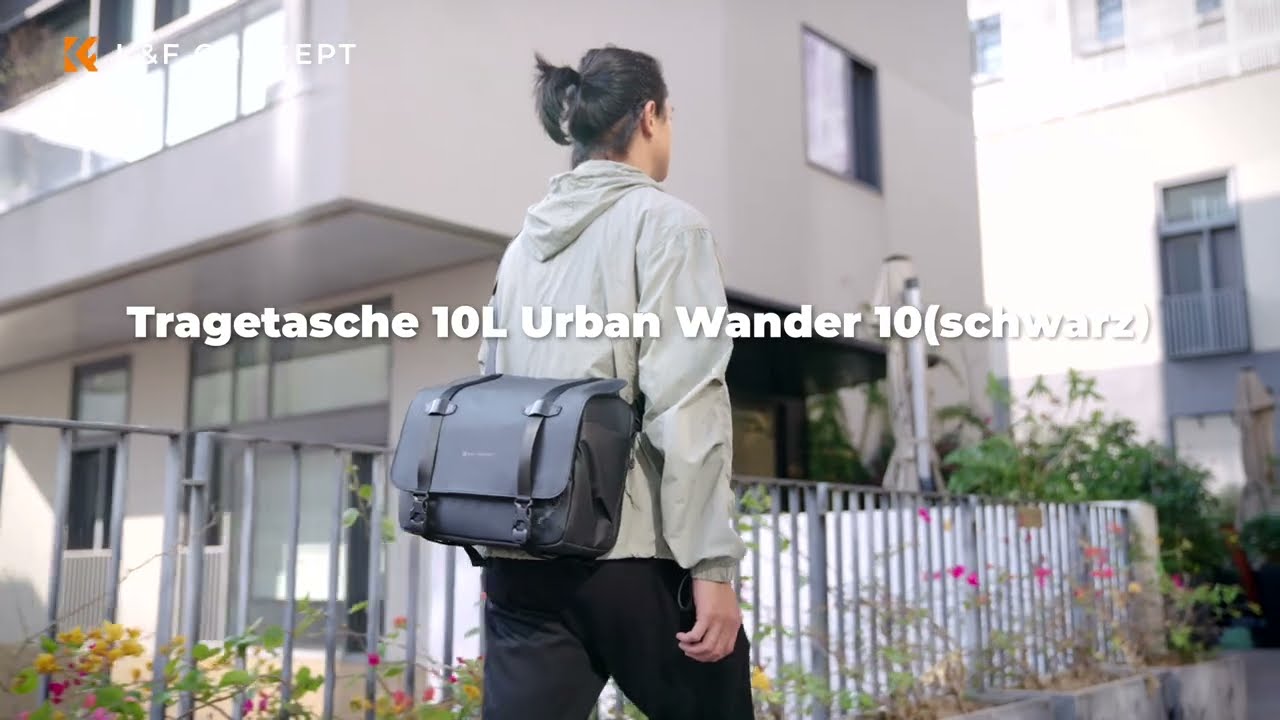 K&F Concept 10L Kamera-Umh&auml;ngetasche (Sling Bag 10L Urban Wander 10 Schwarz)