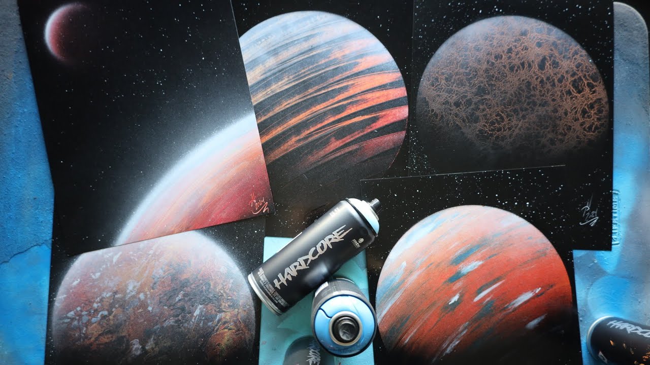 Разные способы создания планет из аэрозольной краски 2024!
