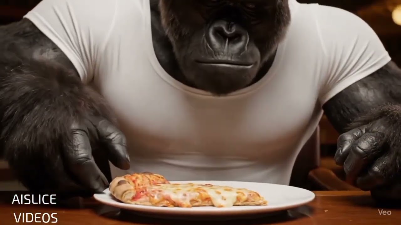 AI SLICE Gorilla Eating Food 🦍