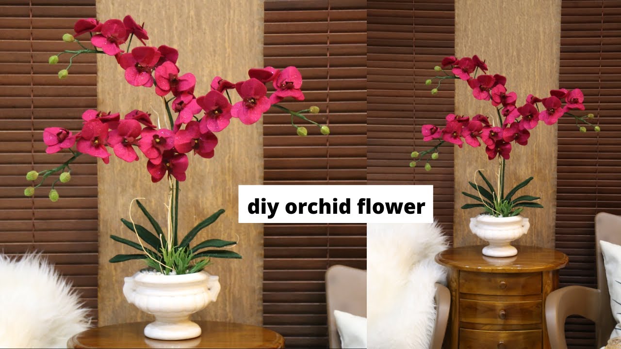 diy bunga anggrek flanel | diy bunga hiasan ruang tamu