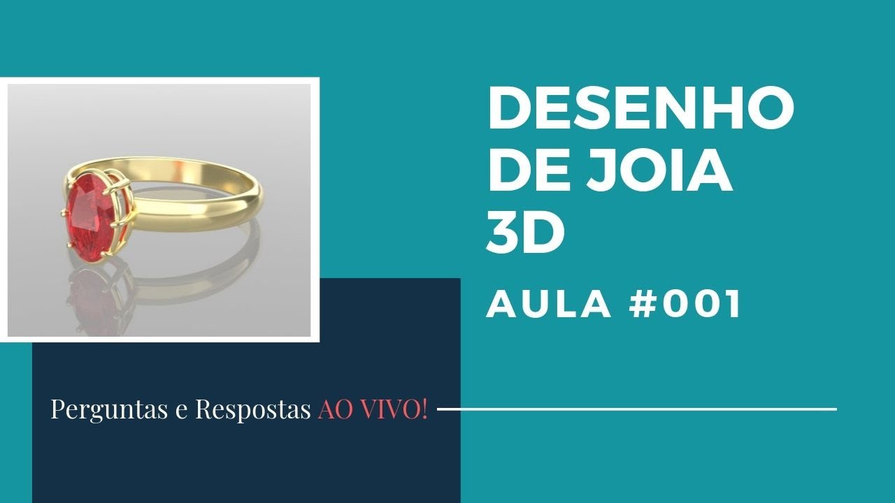 Desenho 3D de Anel com Rhinoceros | Salvar em .stl para impressão 3D | Renderização