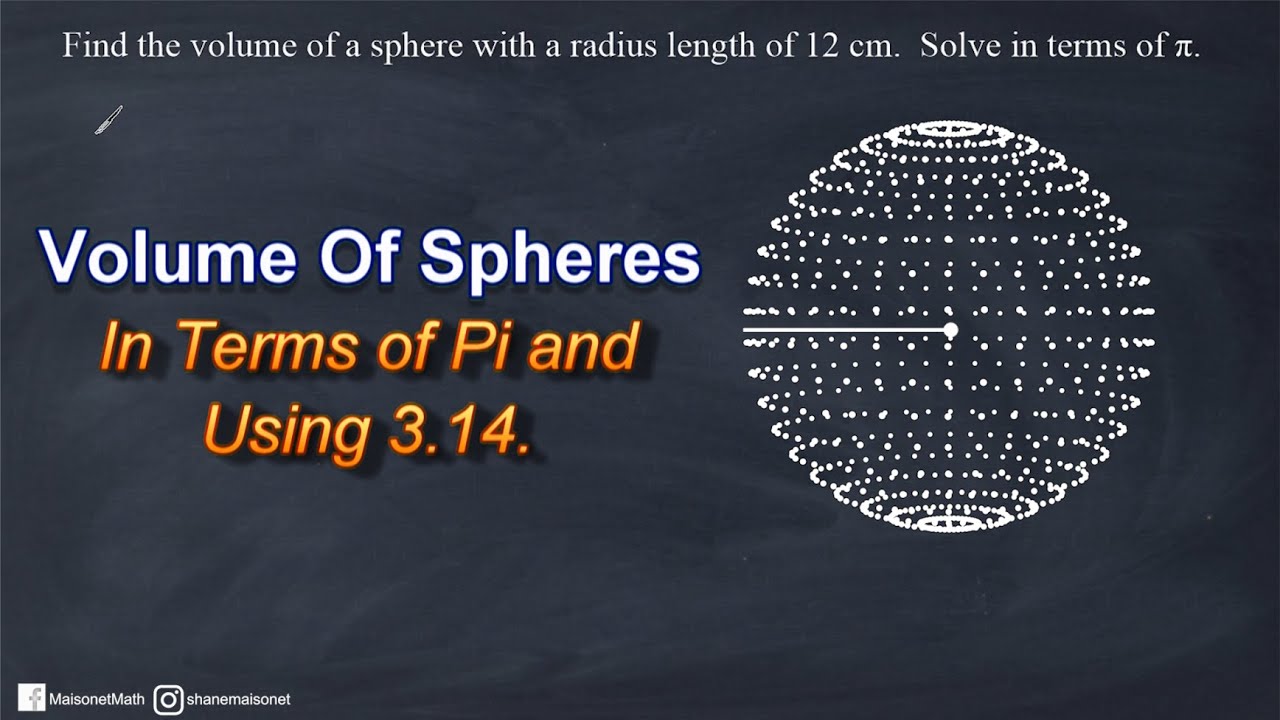 Volume Of Spheres In Terms Of Pi And 3.14