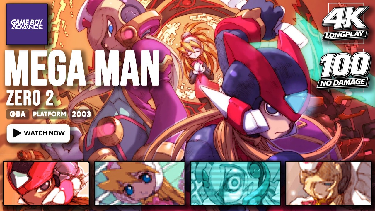 [100% & NO DAMAGE] Mega Man Zero 2 | All Cyber Elves | 100 Points | GBA LONGPLAY | FULL GAME | 4K