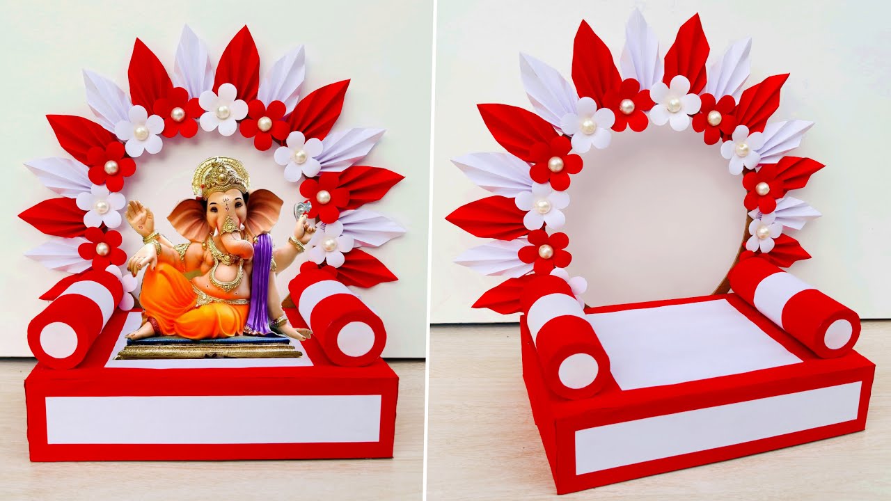 DIY - Ganesh Chaturthi Decoration Ideas at Home | Easy Ganapati Decoration ideas