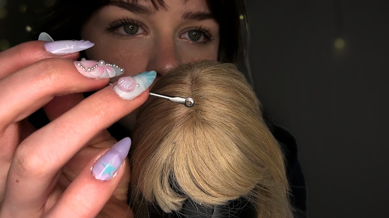 Up CLOSE Scalp Check with Metal Tool + Wig on the Mic [ASMR]