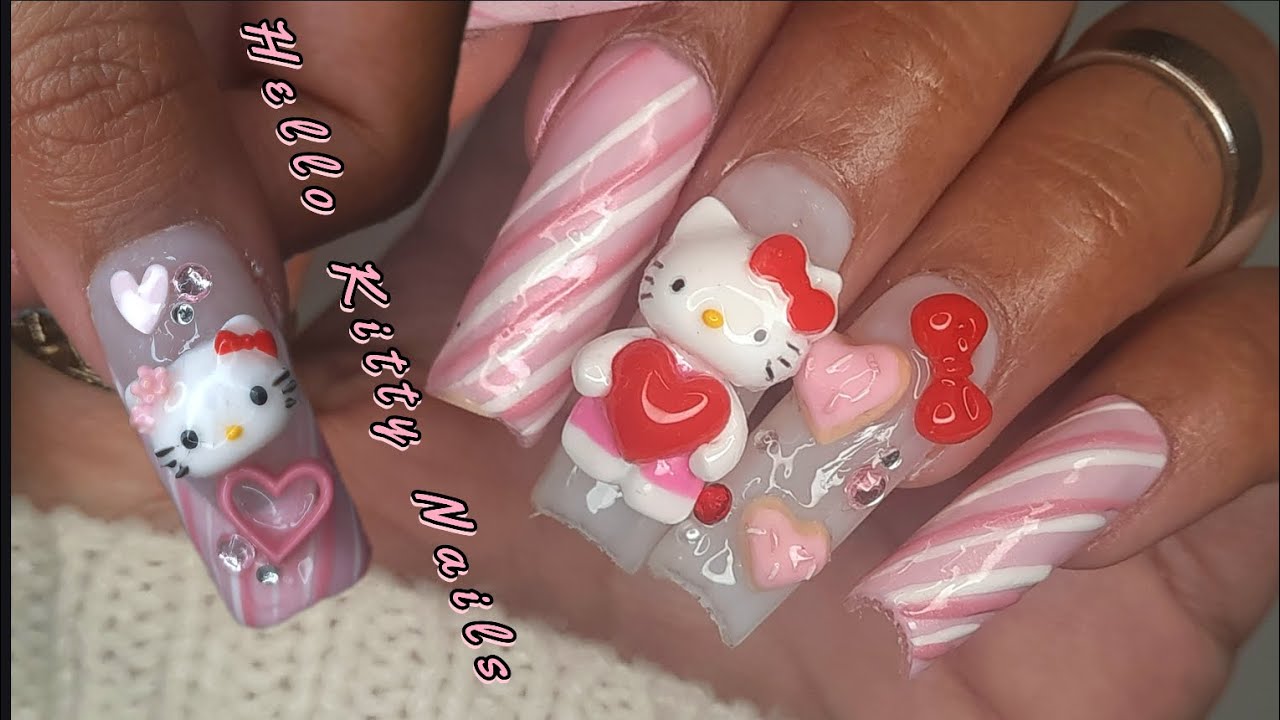 How I Did My First Hello Kitty Nails 🩷🍩 | Beetles Tipex Nails + Mold Tutorial  ✨️ Beginner Friendly 