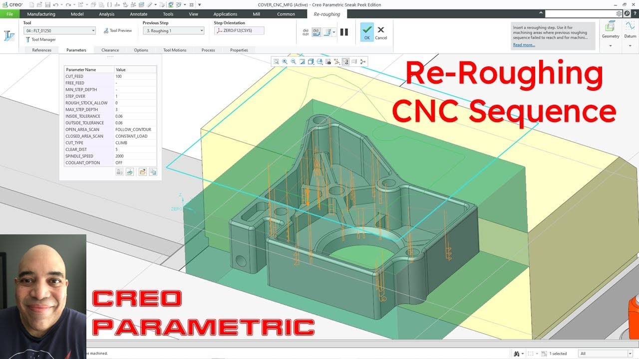 Creo Parametric - CNC Manufacturing - How to Create a Re-Roughing Sequence