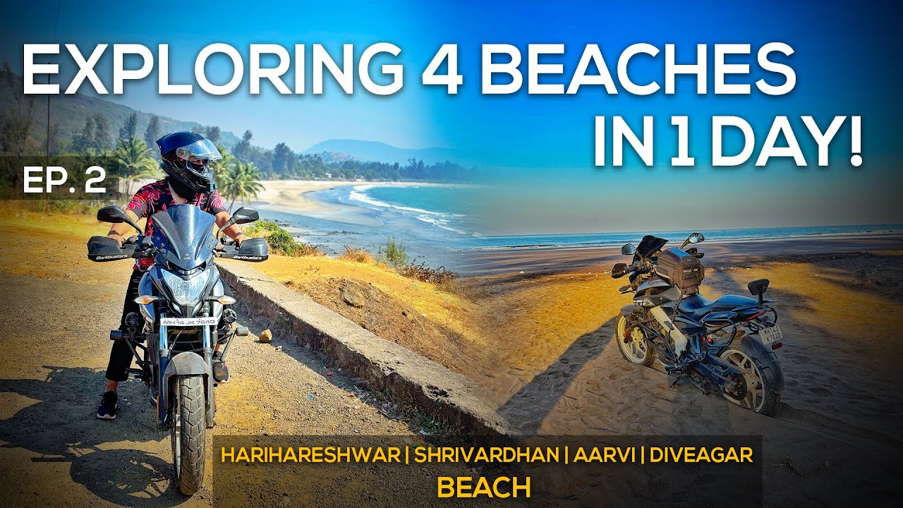 Exploring 4 Beaches in 1 Day (Konkan Series) 🏝️ | Beaches near Pune | Pulsar NS200 | Karan RG
