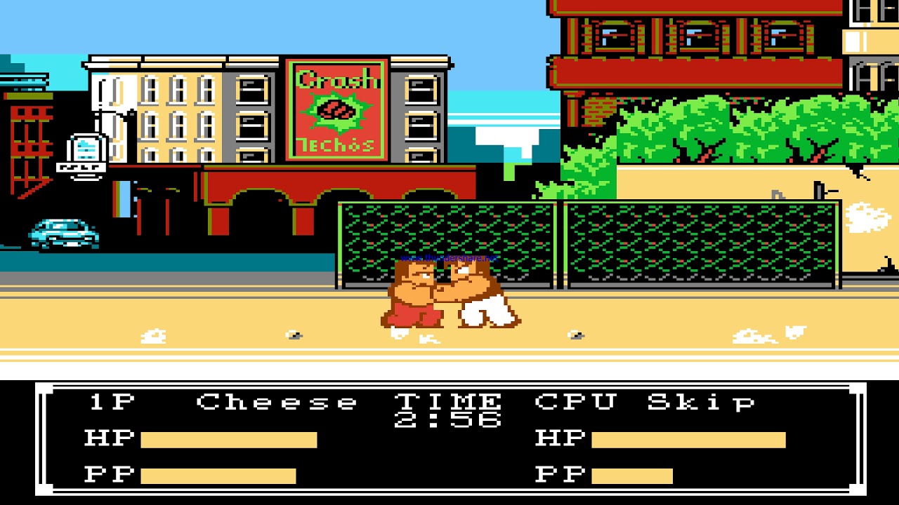 Crash'n the Boys Street Challenge NES Fighting Scene Cheese VS. Skip ( best 2 out of 3 wins )