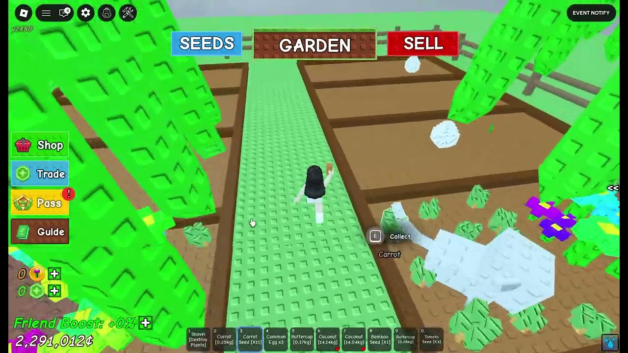 playing grow a garden pt2
