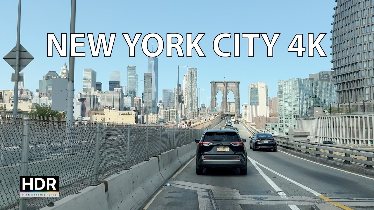 New York City 4K - Downtown Skyline Drive - USA